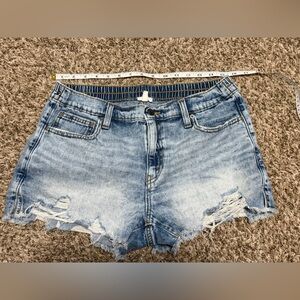 Aerie Distressed Light Blue Jean Shorts